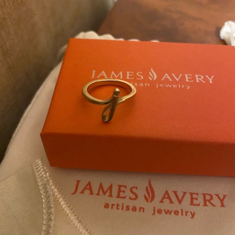 Gold James Avery Script “j” Ring